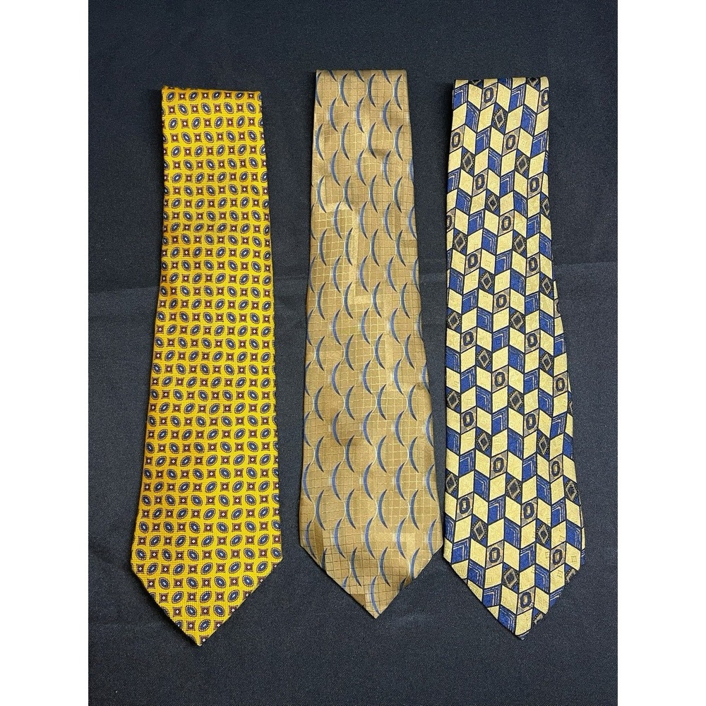 Vintage Men's Silk Tie Lot 3 Robert Tallbott Tommy Hilfiger Jos A Bank Bold